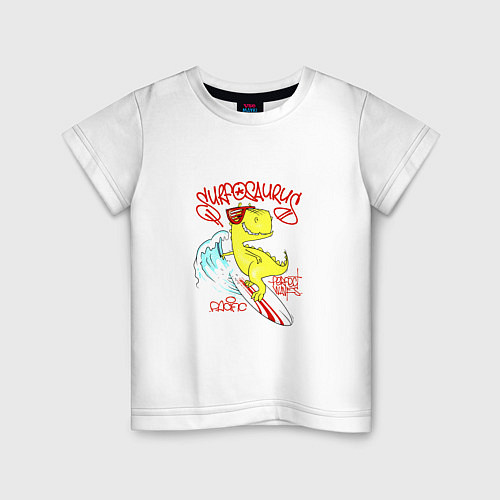 Детская футболка Surfosaurus o pacific perfect waves / Белый – фото 1