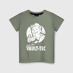 Футболка хлопковая детская Vault boy - join the vault tec, цвет: авокадо