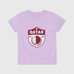 Футболка хлопковая детская Qatar - World Cup, цвет: лаванда