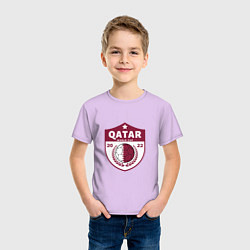 Футболка хлопковая детская Qatar - World Cup, цвет: лаванда — фото 2