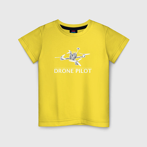 Детская футболка Drones pilot / Желтый – фото 1