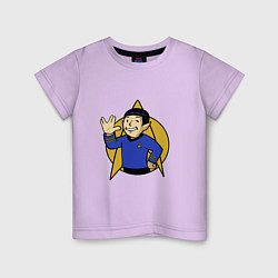 Футболка хлопковая детская Spoke - vault boy, цвет: лаванда