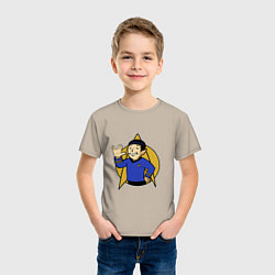 Футболка хлопковая детская Spoke - vault boy, цвет: миндальный — фото 2