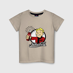 Футболка хлопковая детская Vault boy - nuka cola, цвет: миндальный