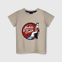 Футболка хлопковая детская Nuka cola sticker, цвет: миндальный