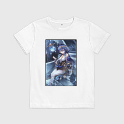 Футболка хлопковая детская Лайла из Геншин импакт, цвет: белый