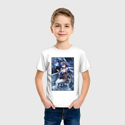 Футболка хлопковая детская Лайла из Геншин импакт, цвет: белый — фото 2