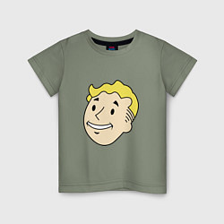 Футболка хлопковая детская Vault boy head, цвет: авокадо