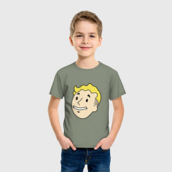 Футболка хлопковая детская Vault boy head, цвет: авокадо — фото 2