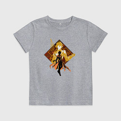 Футболка хлопковая детская Силуэт Чжун Ли, цвет: меланж