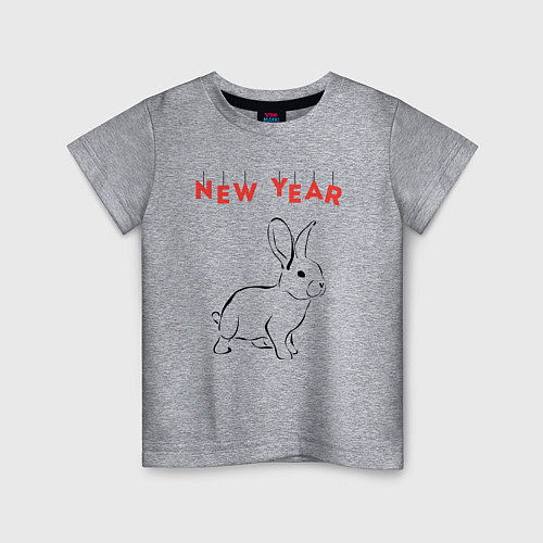 Детская футболка New year rabbit / Меланж – фото 1