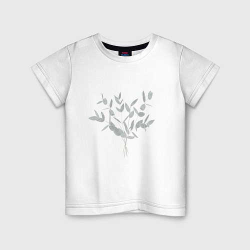 Детская футболка Ветви эвкалипта / Белый – фото 1