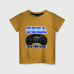 Футболка хлопковая детская Sega genesis joystick, цвет: горчичный