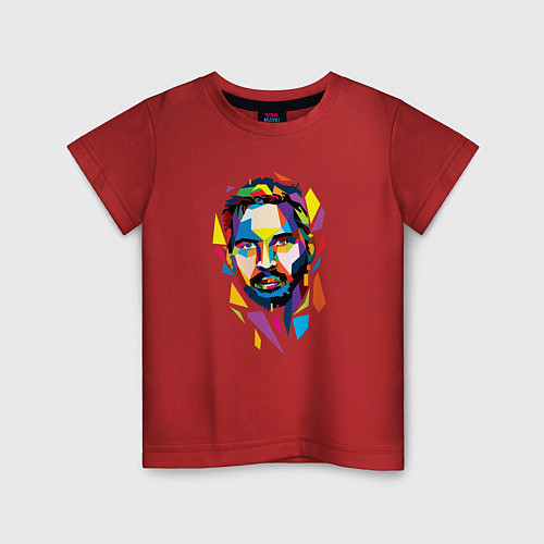 Детская футболка Геометрический портрет Тома Харди / Красный – фото 1
