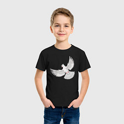 Футболка хлопковая детская Белый голубь, цвет: черный — фото 2