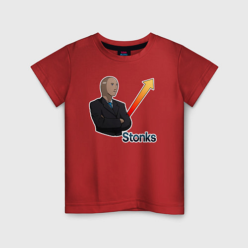 Детская футболка Stonks / Красный – фото 1