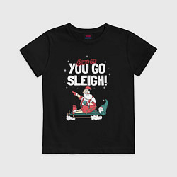 Футболка хлопковая детская Come on you go sleigh, цвет: черный