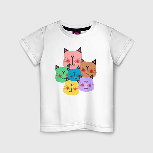Детская футболка Забавные котики / Белый – фото 1