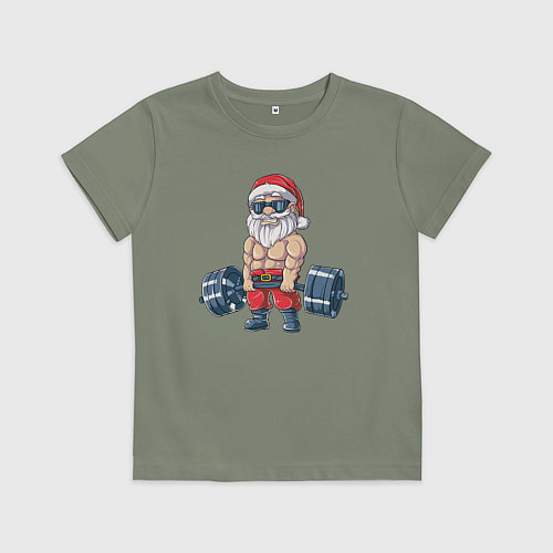 Детская футболка Санта силач / Авокадо – фото 1