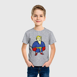 Футболка хлопковая детская Vault boy - boxer, цвет: меланж — фото 2