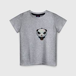 Футболка хлопковая детская Хмурый панда, цвет: меланж