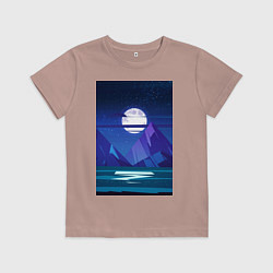Футболка хлопковая детская Космос, цвет: пыльно-розовый