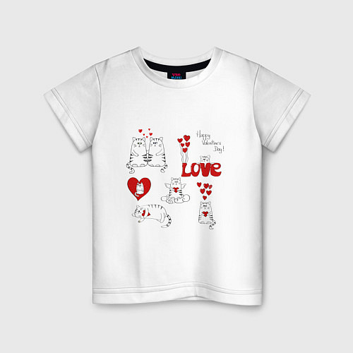 Детская футболка Happy valentines day love / Белый – фото 1