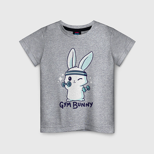 Детская футболка Gym bunny / Меланж – фото 1