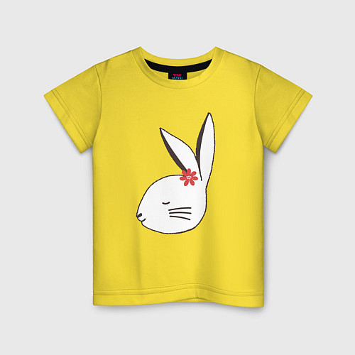 Детская футболка Милая крольчиха / Желтый – фото 1