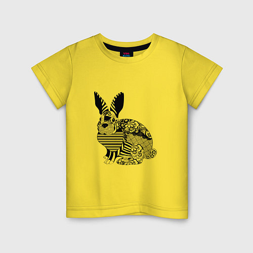 Детская футболка Rabbit in patterns / Желтый – фото 1