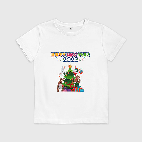 Детская футболка Happy New Year 2023 symbol / Белый – фото 1