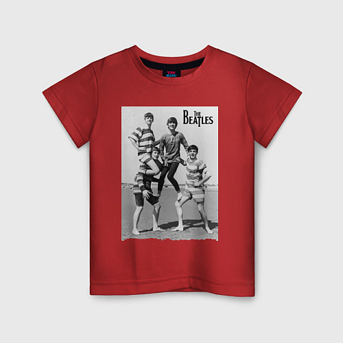 Детская футболка Молодые музыканты на пляже / Красный – фото 1