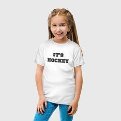 Футболка хлопковая детская Its hockey, цвет: белый — фото 2