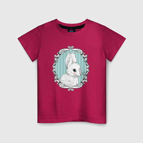Детская футболка Кролик в рамке / Маджента – фото 1