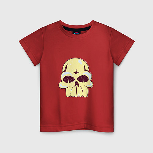 Детская футболка Черепушка с бликами / Красный – фото 1