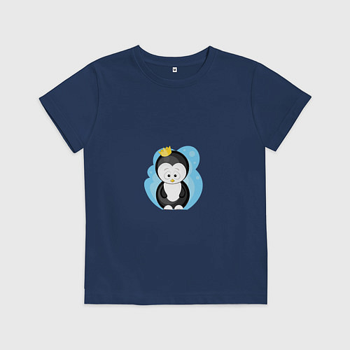 Детская футболка Королевский пингвин / Тёмно-синий – фото 1