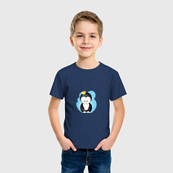 Футболка хлопковая детская Королевский пингвин, цвет: тёмно-синий — фото 2