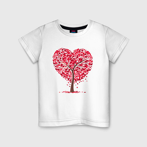 Детская футболка Дерево в виде сердца / Белый – фото 1