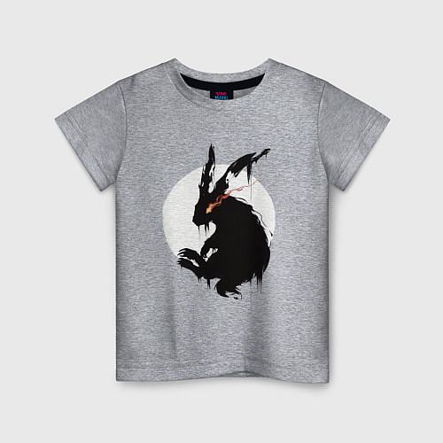 Детская футболка Черный кролик 2023 / Меланж – фото 1