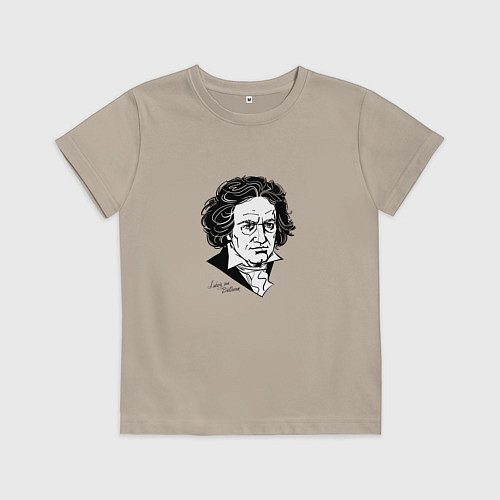 Детская футболка Людвиг ван Бетховен / Миндальный – фото 1