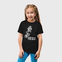 Футболка хлопковая детская Leo Messi scream, цвет: черный — фото 2