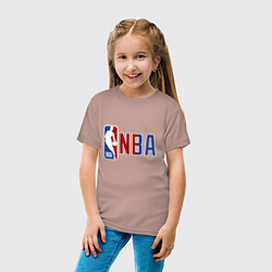 Футболка хлопковая детская NBA - big logo, цвет: пыльно-розовый — фото 2
