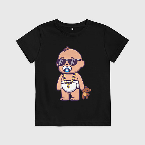 Детская футболка Малыш на стиле / Черный – фото 1