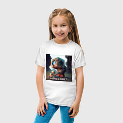 Футболка хлопковая детская Искатель Minecraft, цвет: белый — фото 2