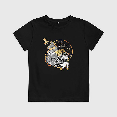 Детская футболка Звездный козерог / Черный – фото 1