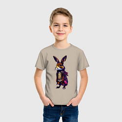Футболка хлопковая детская Кролик в шубе, цвет: миндальный — фото 2
