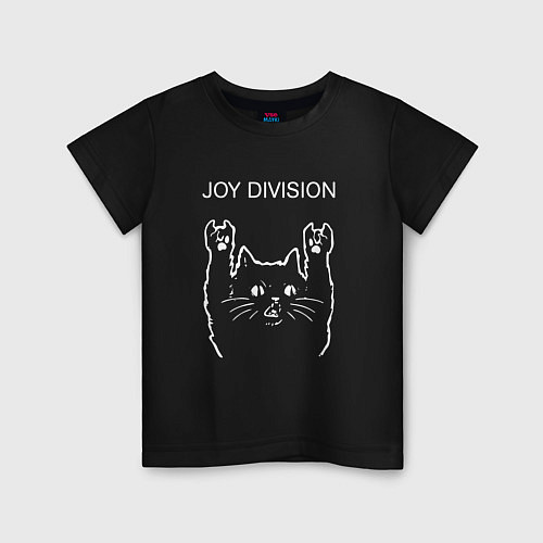 Детская футболка Joy Division рок кот / Черный – фото 1