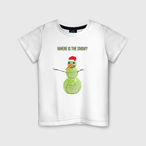 Детская футболка Снеговичок - Капустовичок / Белый – фото 1