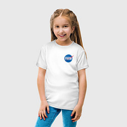 Футболка хлопковая детская Иван в стиле NASA, цвет: белый — фото 2