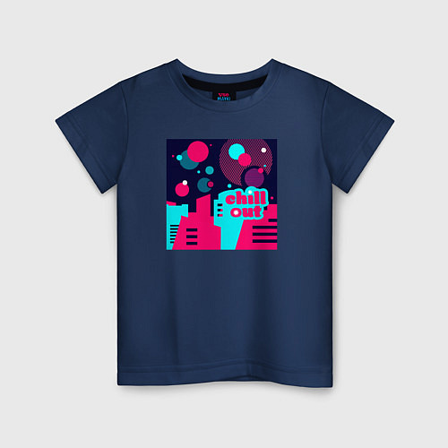 Детская футболка Chill out city minimal / Тёмно-синий – фото 1